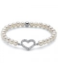 Bracciale di perle con cuore in argento PBR2585-TPZ