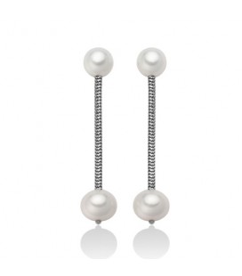 Orecchini Miluna perla e argento lunghi PER2409