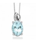 Girocollo con pendente acquamarina e diamanti Miluna CLD4490