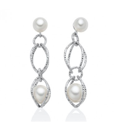 Orecchini Miluna perla e argento lunghi PER2561