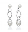 Orecchini Miluna perla e argento lunghi PER2561