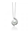 Collana girocollo catenina veneziana Oro bianco con perla Miluna e Diamanti PCL5172X