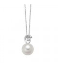 Collana girocollo catenina veneziana Oro bianco con perla Miluna e Diamanti PCL6246X