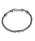 Bracciale in acciaio 316L e finitura pvd colore rutenio SAS14