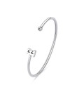 Bracciale rigido in acciaio 316L con cristallo e lettera E S'agapõ SCK216