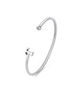 Bracciale rigido in acciaio 316L con cristallo e lettera T S'agapõ SCK230