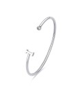 Bracciale rigido in acciaio 316L con cristallo e lettera I S'agapõ SCK220