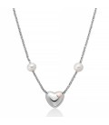 Collana in argento e perle con cuore centrale Miluna PCL6442