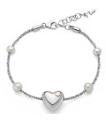 Bracciale in argento e perle con centrale a cuore Miluna PBR3493