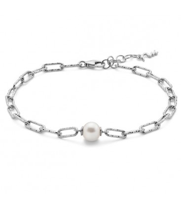 Bracciale con catena in argento e perla centrale Miluna PBR3140B