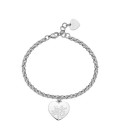 Bracciale in acciaio 316L con pendente a forma di cuore albero della vita inciso SBY011