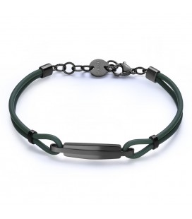 Bracciale gomma blu centrale in acciaio 316L lucido e satinato S'agapõ SPA20