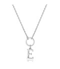 Collana girocollo in acciaio 316L con pendente a forma di lettera E e cristallo S'agapõ SHAC69