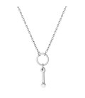 Collana girocollo in acciaio 316L con pendente a forma di lettera I e cristallo S'agapõ SHAC73