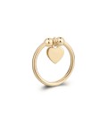 Anello regolabile in acciaio dorato con sfere e pendente a forma di cuore S'agapõ SFE35