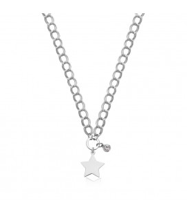 Collana acciaio grumetta doppia con ciondolo cuore S'agapõ SYL09