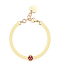 Bracciale catena snake acciaio dorato coccinella e smalto rosso S'agapõ SCK248