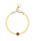 Bracciale catena snake acciaio dorato coccinella e smalto rosso S'agapõ SCK248