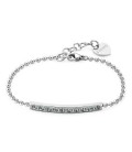 Bracciale donna sfere palline acciaio con targa cristalli S'agapõ SDZ16