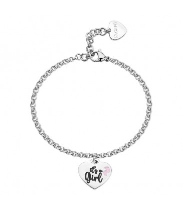 Bracciale in acciaio 316L con pendente a forma di cuore SBY039