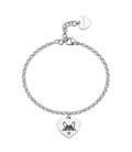 Bracciale in acciaio 316L con pendente a forma di cuore SBY043