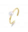 Anello regolabile in acciaio dorato e perla S'agapõ SWI32
