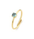 Anello solitario acciaio dorato zircone S'agapõ SDZ39