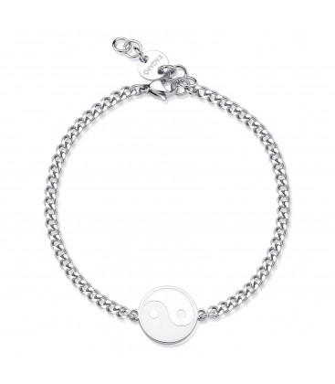 Bracciale in acciaio centrale Ying e Yang inciso S'agapõ SRB14