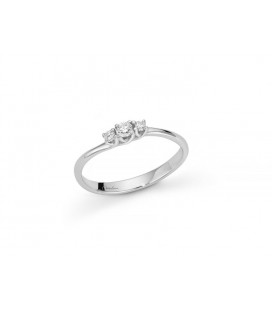 Anello trilogy diamante oro bianco 18 kt Miluna LID3650-014G7
