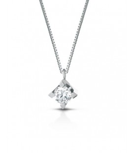 Collana punto luce diamante oro bianco 18 kt Lucciole PLGL010