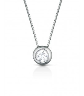 Collana punto luce diamante oro bianco 18 kt Lucciole PLGL005