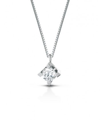 Collana punto luce diamante oro bianco 18 kt Lucciole PLGL012
