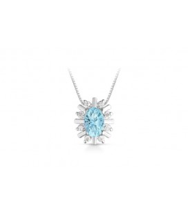 Collana  con Acquamarina e Diamanti Lucciole CIOCHELIOS/1A