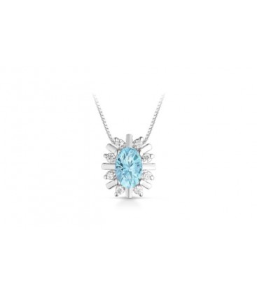 Collana  con Acquamarina e Diamanti Lucciole CIOCHELIOS/1A