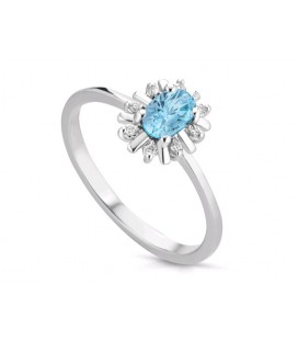 Anello Lucciole Acquamarina e diamanti  ANHELIOS/1A oro 18 KT