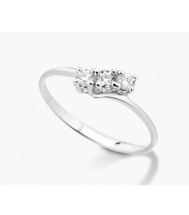 Anello trilogy diamante oro bianco 18 kt Lucciole ANT60009